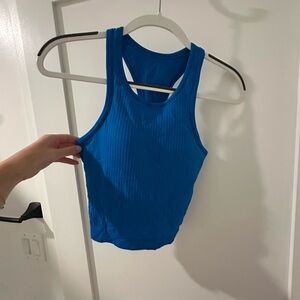 Lululemon Blue Ribbed Women's Tank Top